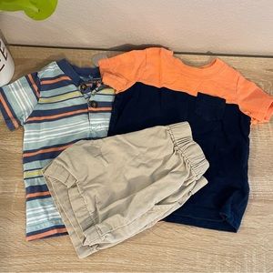 3 Piece Blue and Coral Outfit Set - Carters - 12 months